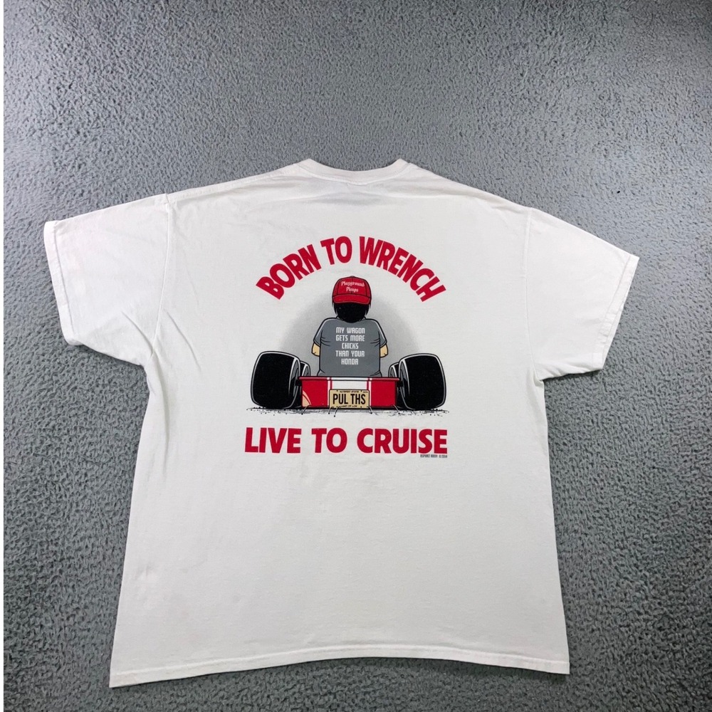 Asphalt Army Wagon Wrench Head T-Shirt XL Cruise Hot Rod Car‎ Culture White Tee